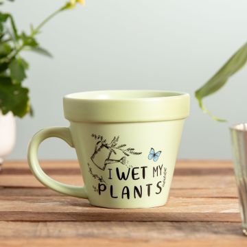  'Wet my Plants' Plant-a-holic Plant Pot Mug