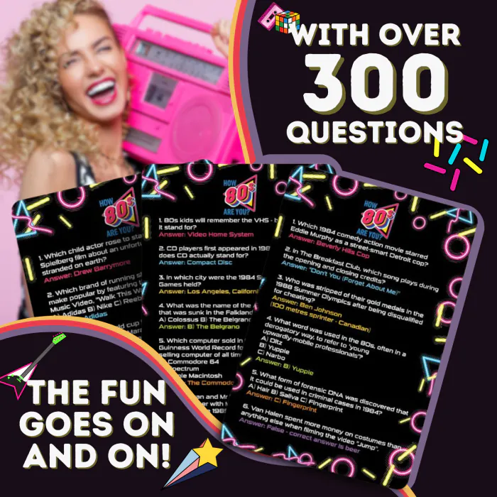 How 80s Are You? 80s Trivia Cards
