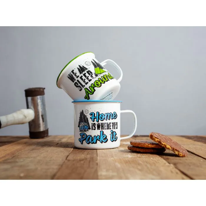 We Sleep Around' Camping Mug - Tin Travel Mug